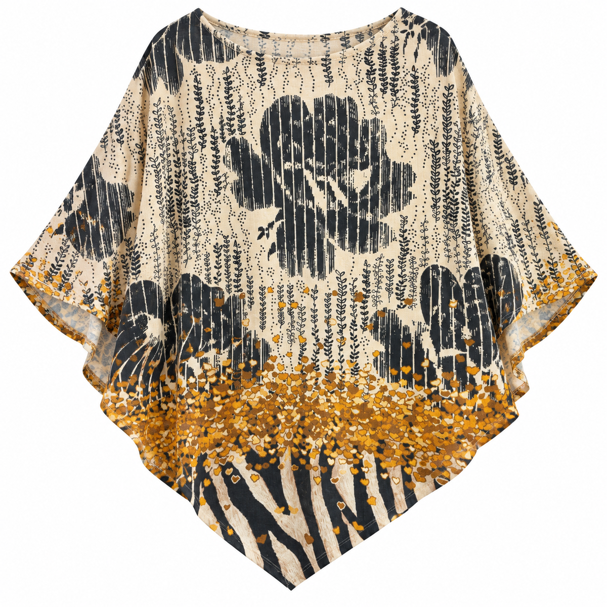 Poncho Crema Floral