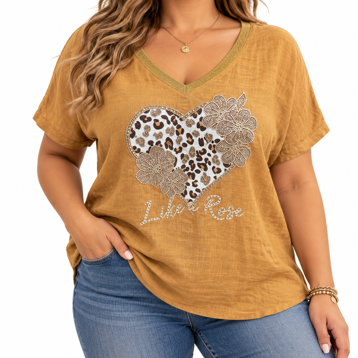 Blusa Heart Camel