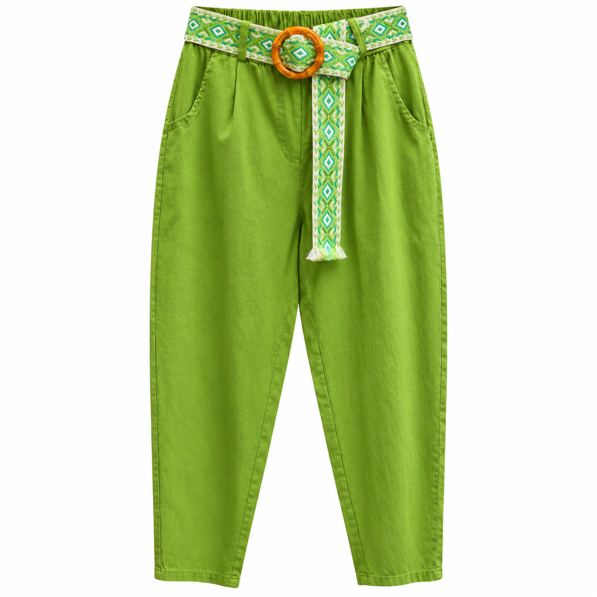 Pantalón Verde con Cinturón