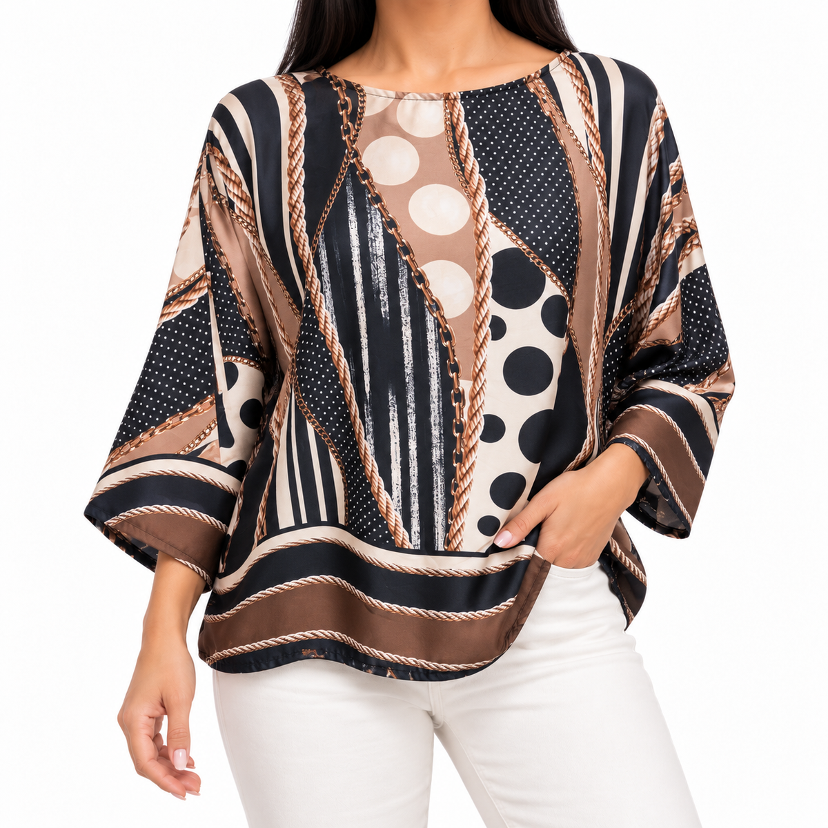 Blusa Cadenas Coffee Elegance