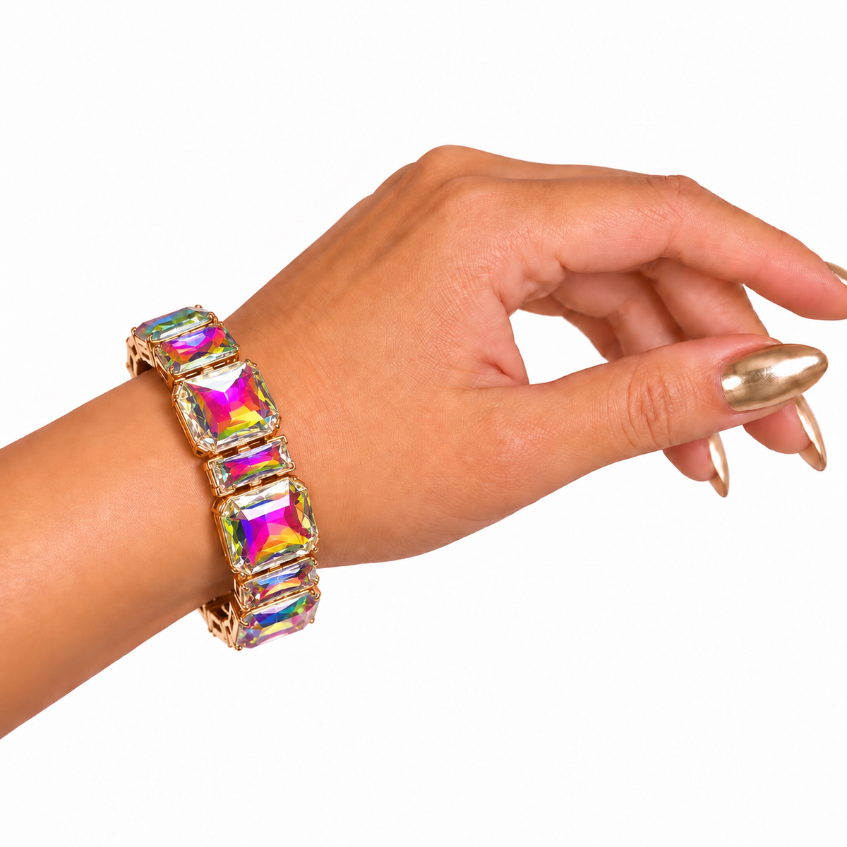 Pulsera de Gemas Gruesa Tornasol