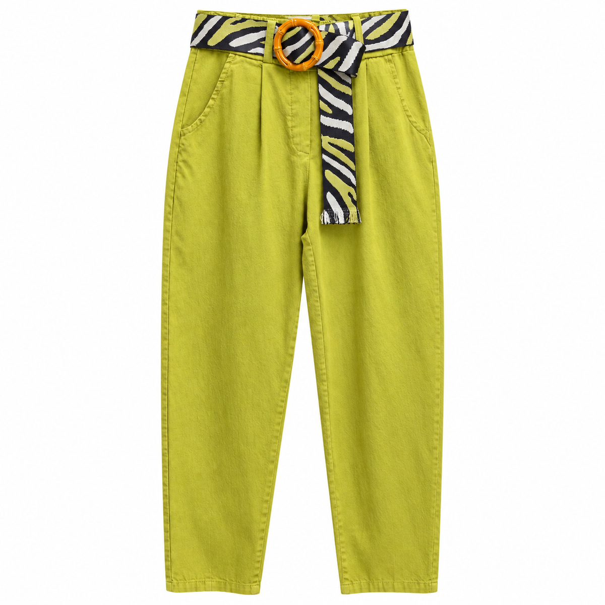 Pantalón con Cinturón Animal Print