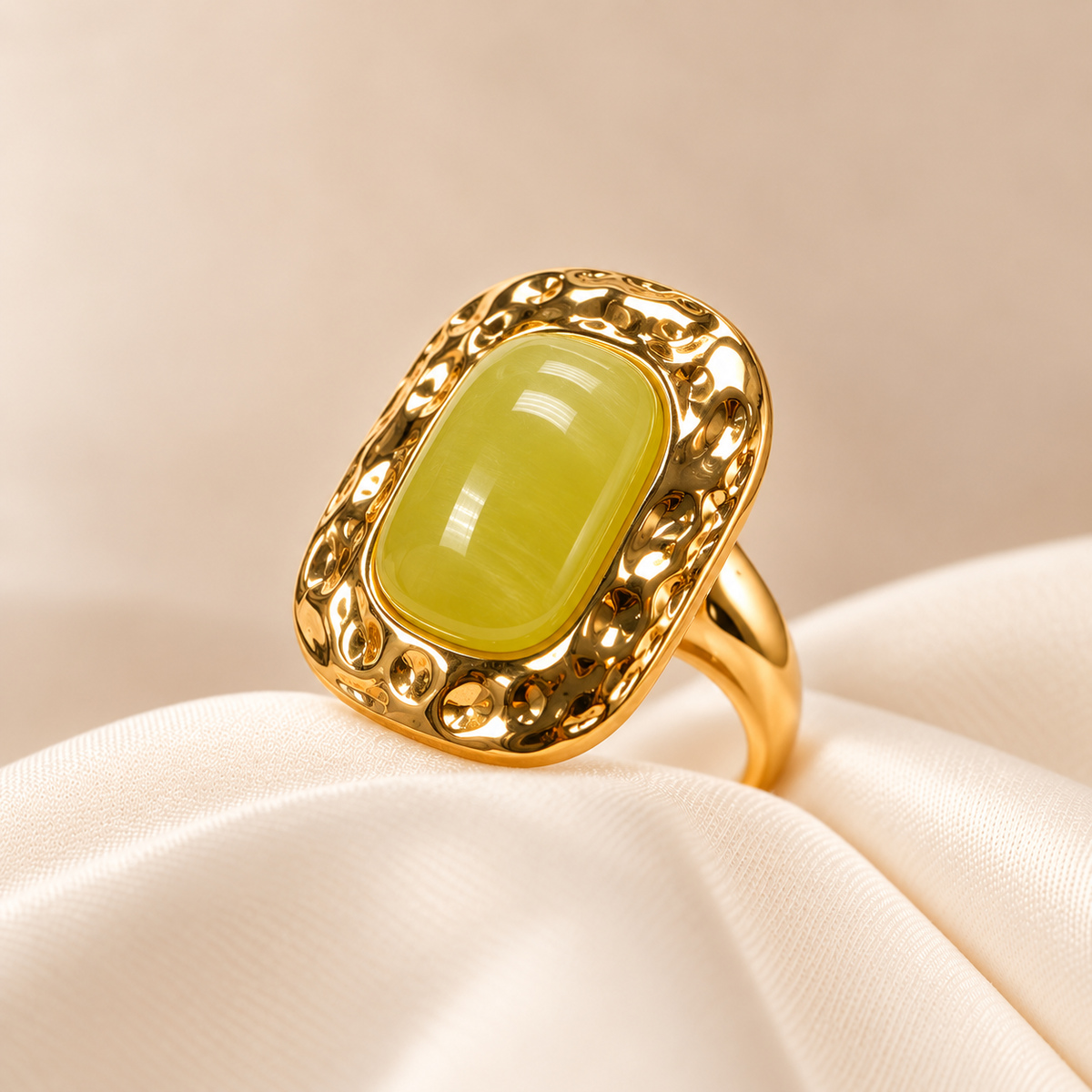 Anillo Piedra Cuadrado Verde