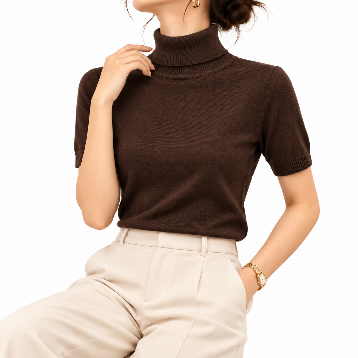 Blusa de Cuello Alto