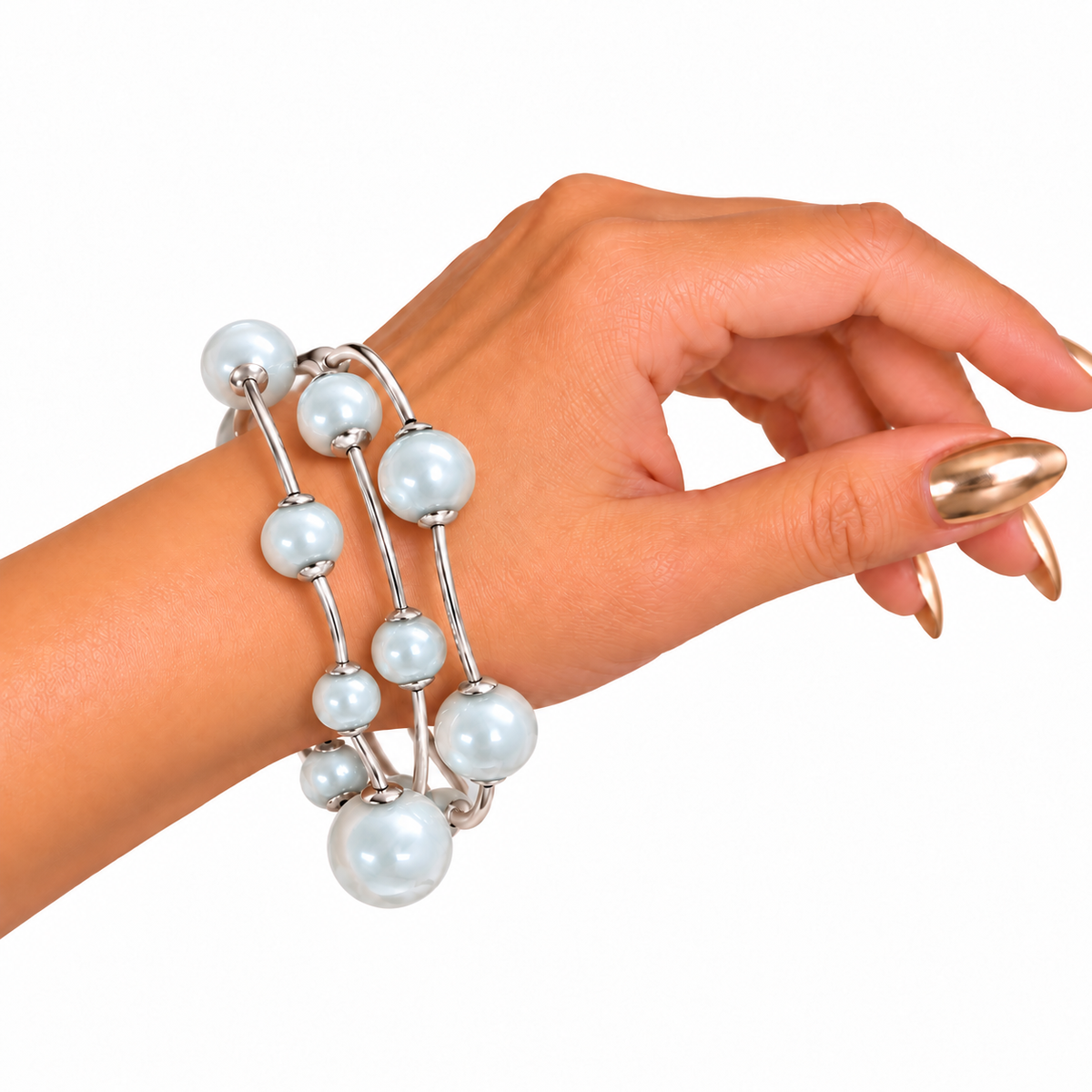 Pulsera de Esferas Metálicas Multitono
