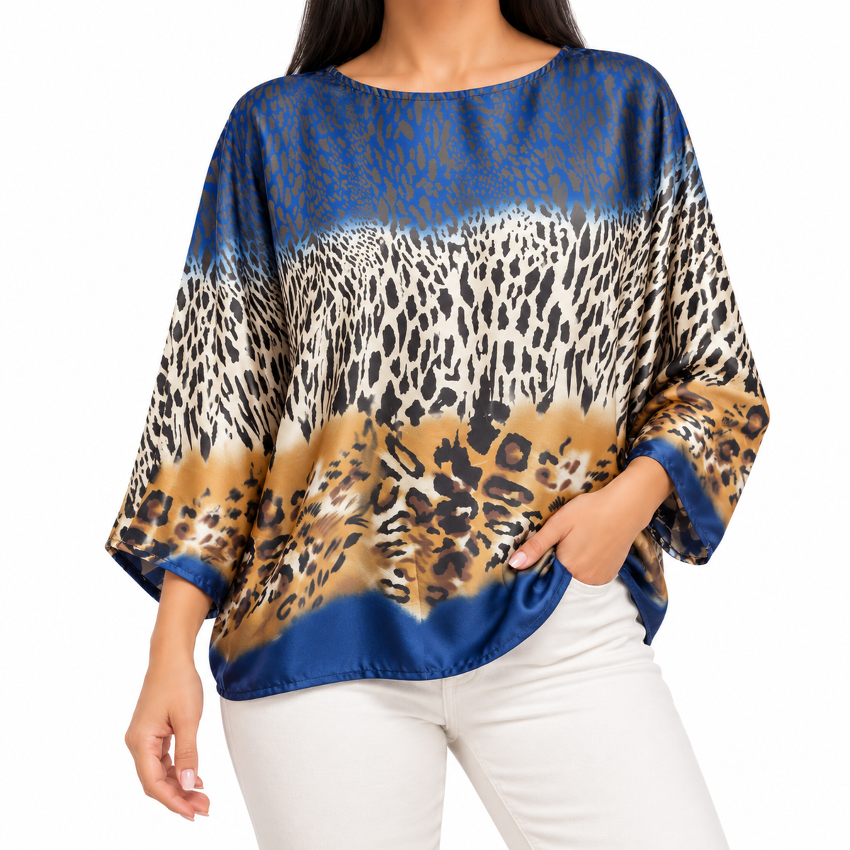 Blusa Animal Print Azul