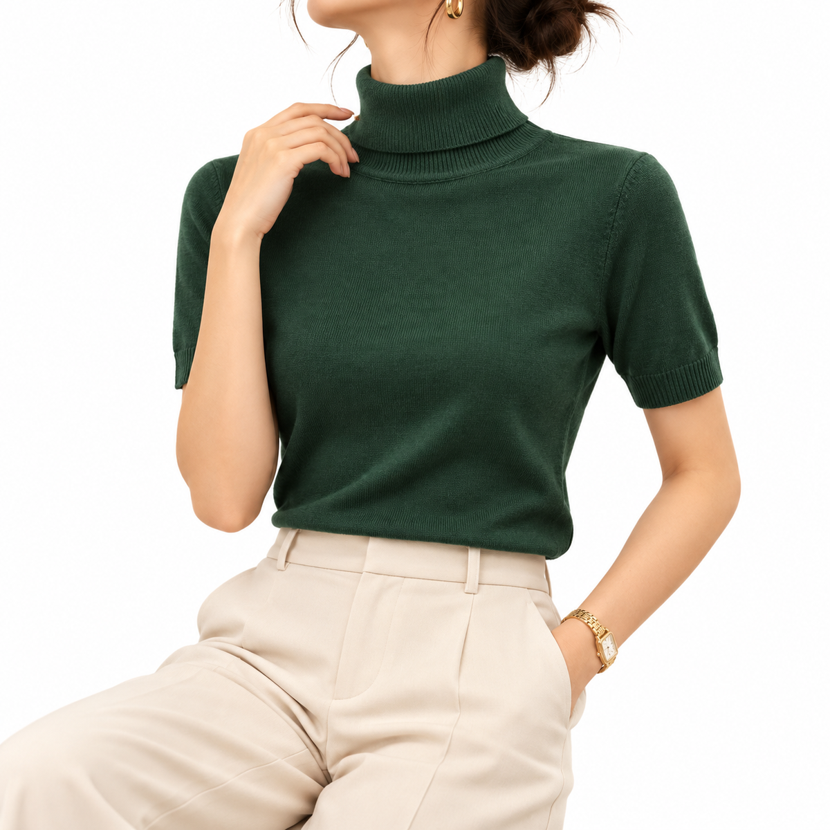 Blusa de Cuello Alto