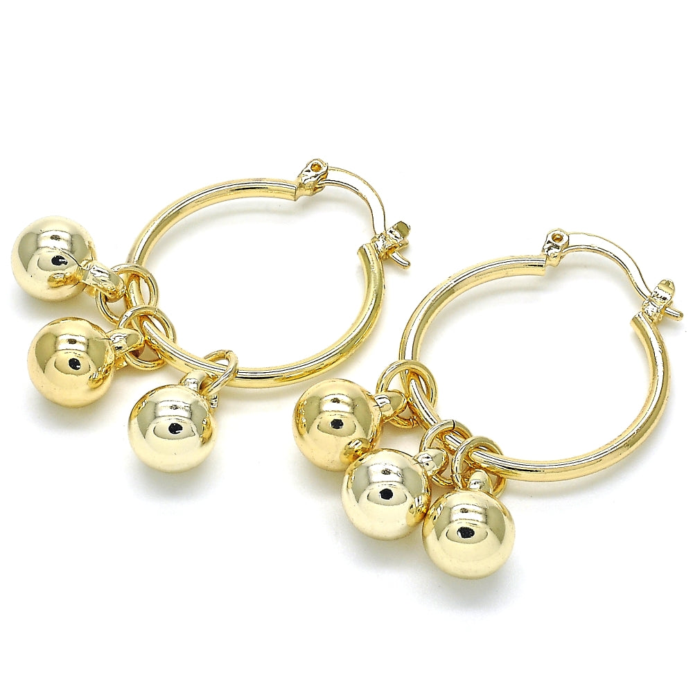 Oro Laminado Small Hoop, Gold Filled Style Polished, Golden Finish