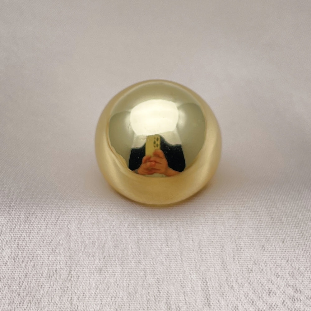 Oro Laminado Elegant Ring, Gold Filled Style Ball Design, Polished, Golden Finish