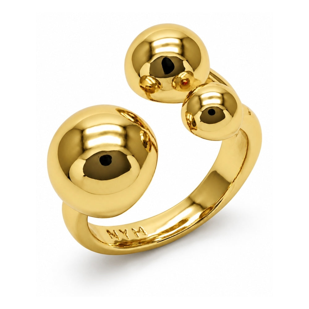 Oro Laminado Elegant Ring, Gold Filled Style Ball Design, Polished, Golden Finish