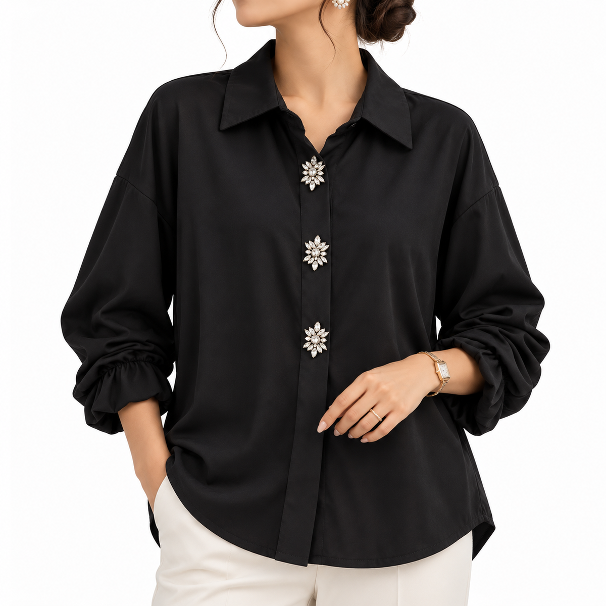 Camisa Italiana Joyas Florales