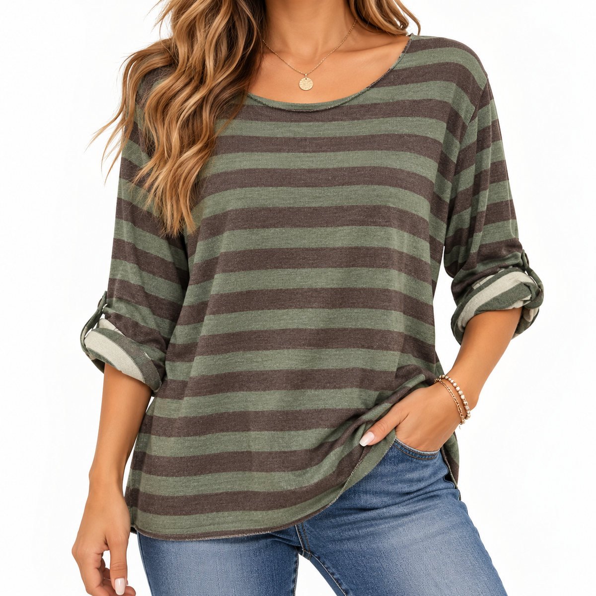 Sweater Italiano Verde y Marrón