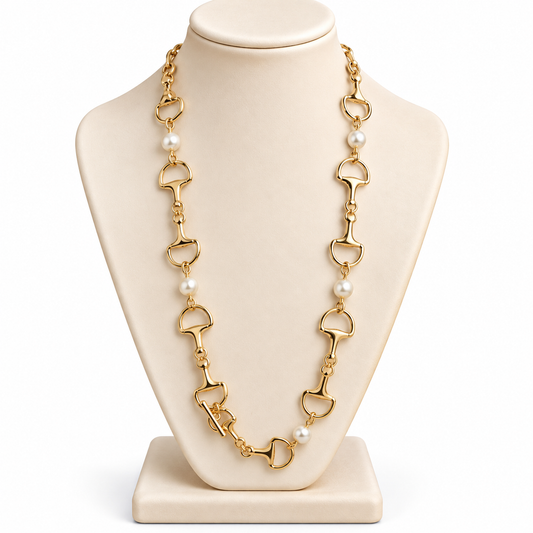 Collar Dorado Gigi perlas