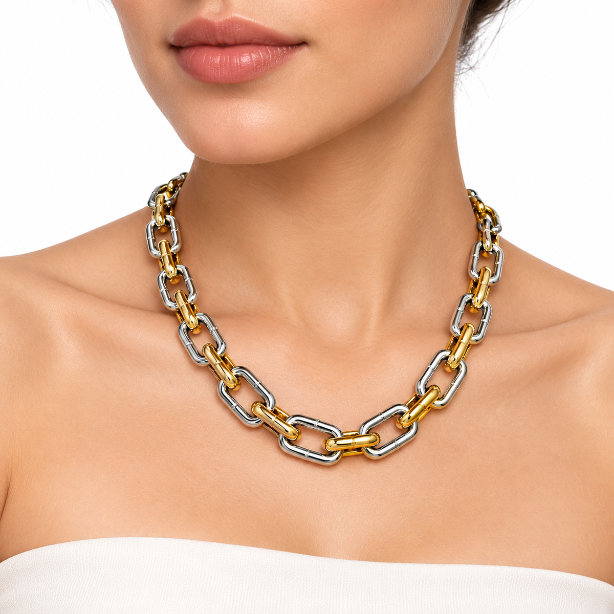 Collar Cadena Bicolor