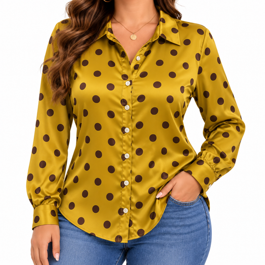 Camisa Lunares Mostaza