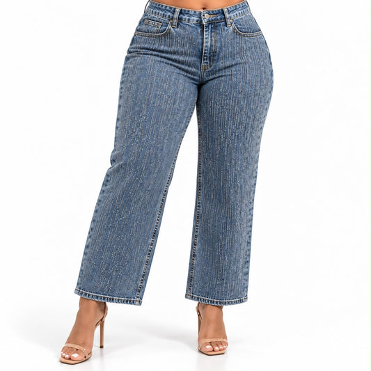 Jeans Wash con Rhinestones
