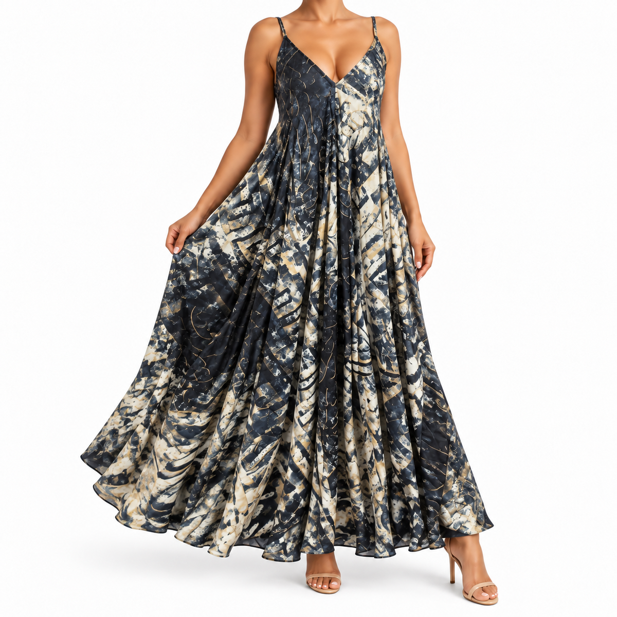 Vestido Boho Abstracto Mar