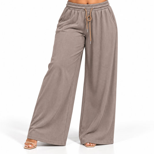 Pantalón Lounge Acanalado Taupe