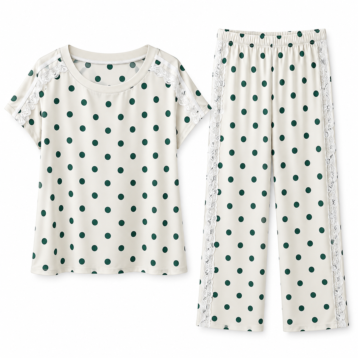 Green Polka Dot Lace