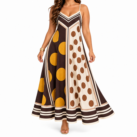 Vestido Maxi Italiano Lunares