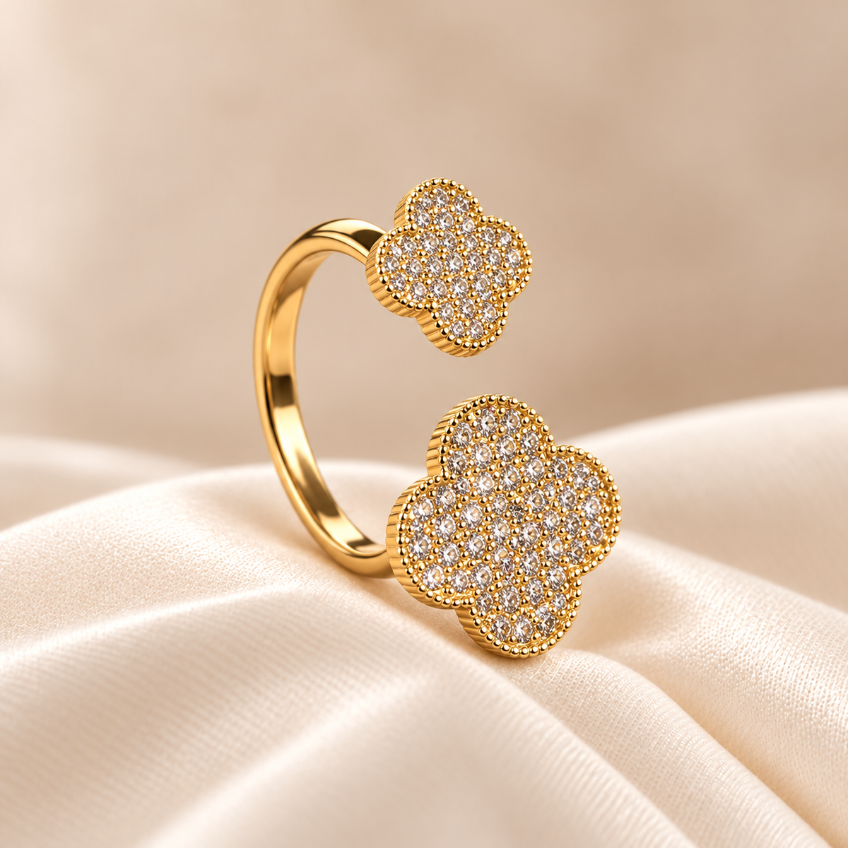 Anillo Trebol Plateado