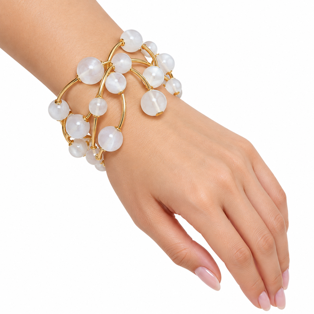 Pulsera Blanca y Dorada