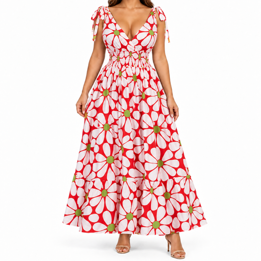 Vestido Floral Rojo
