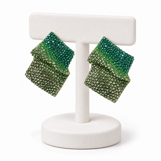 Aretes Glam Wave Verde