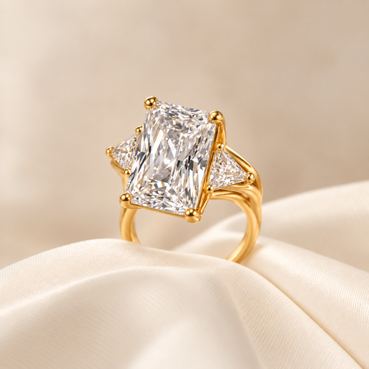 Anillo Gema Imperial Crystal/Dorado