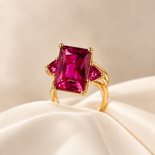 Anillo Gema Imperial Fucsia