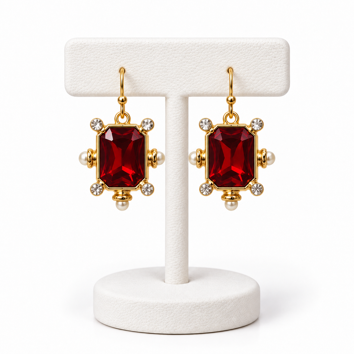 Aretes Gema Imperial Rojo