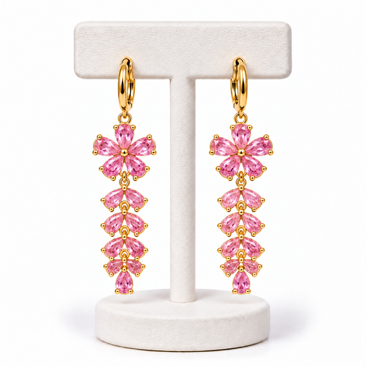 Aretes Flor Rosa