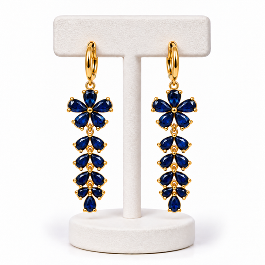 Aretes Flor Navy
