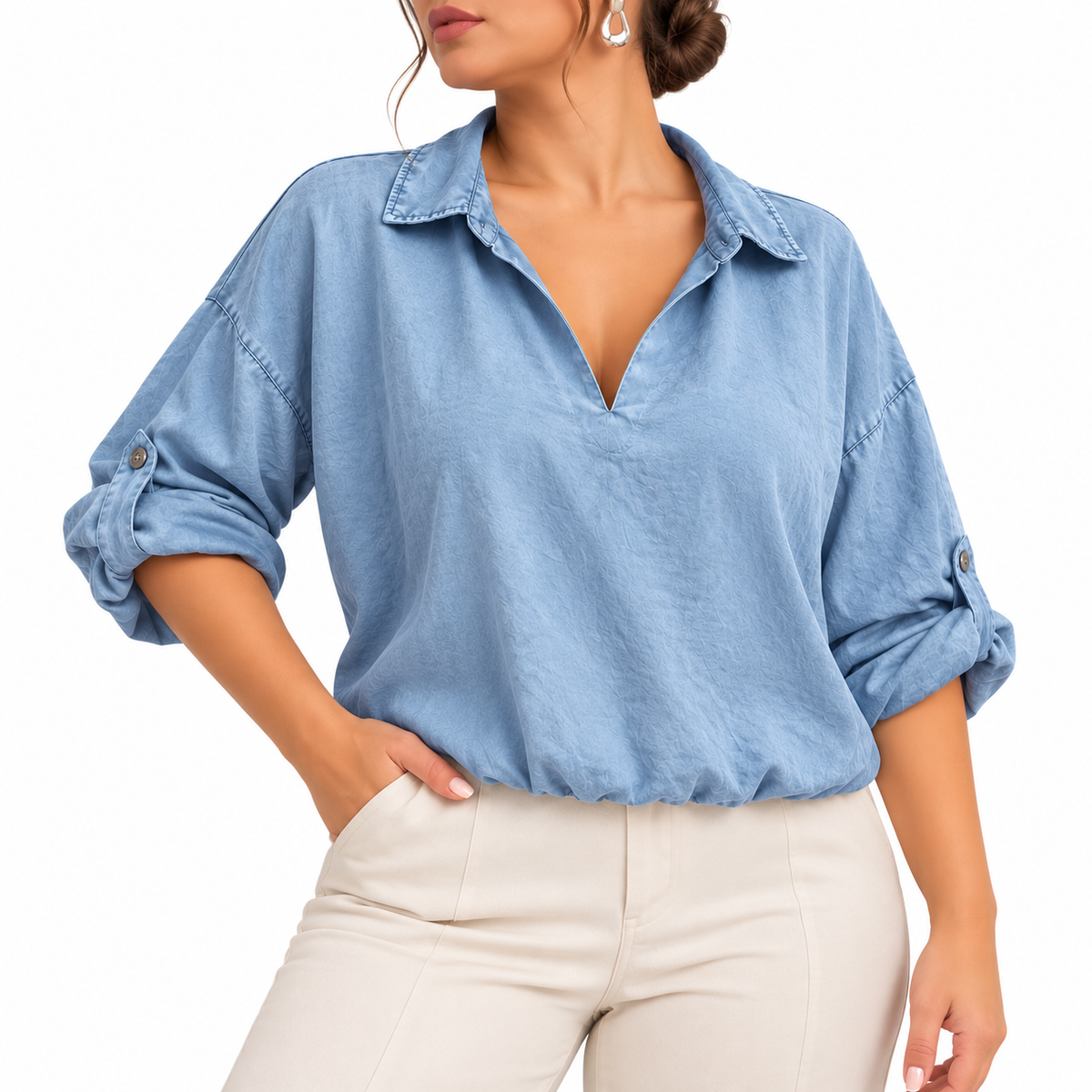 Blusa Oversized Azul Cielo