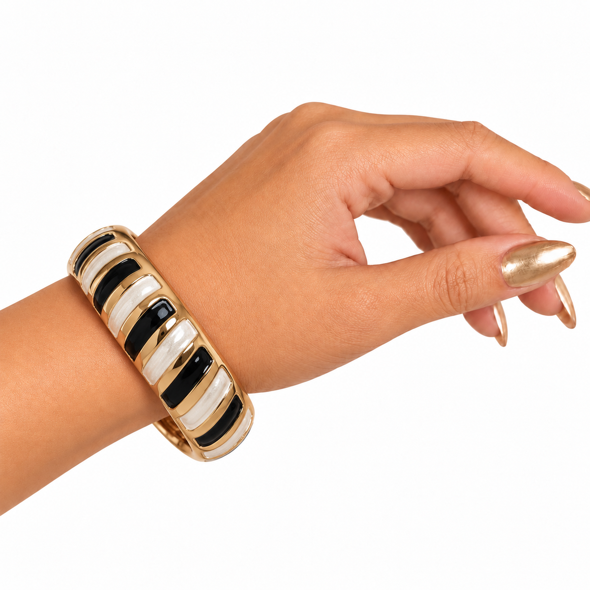 Pulsera Metálica Nova black & white