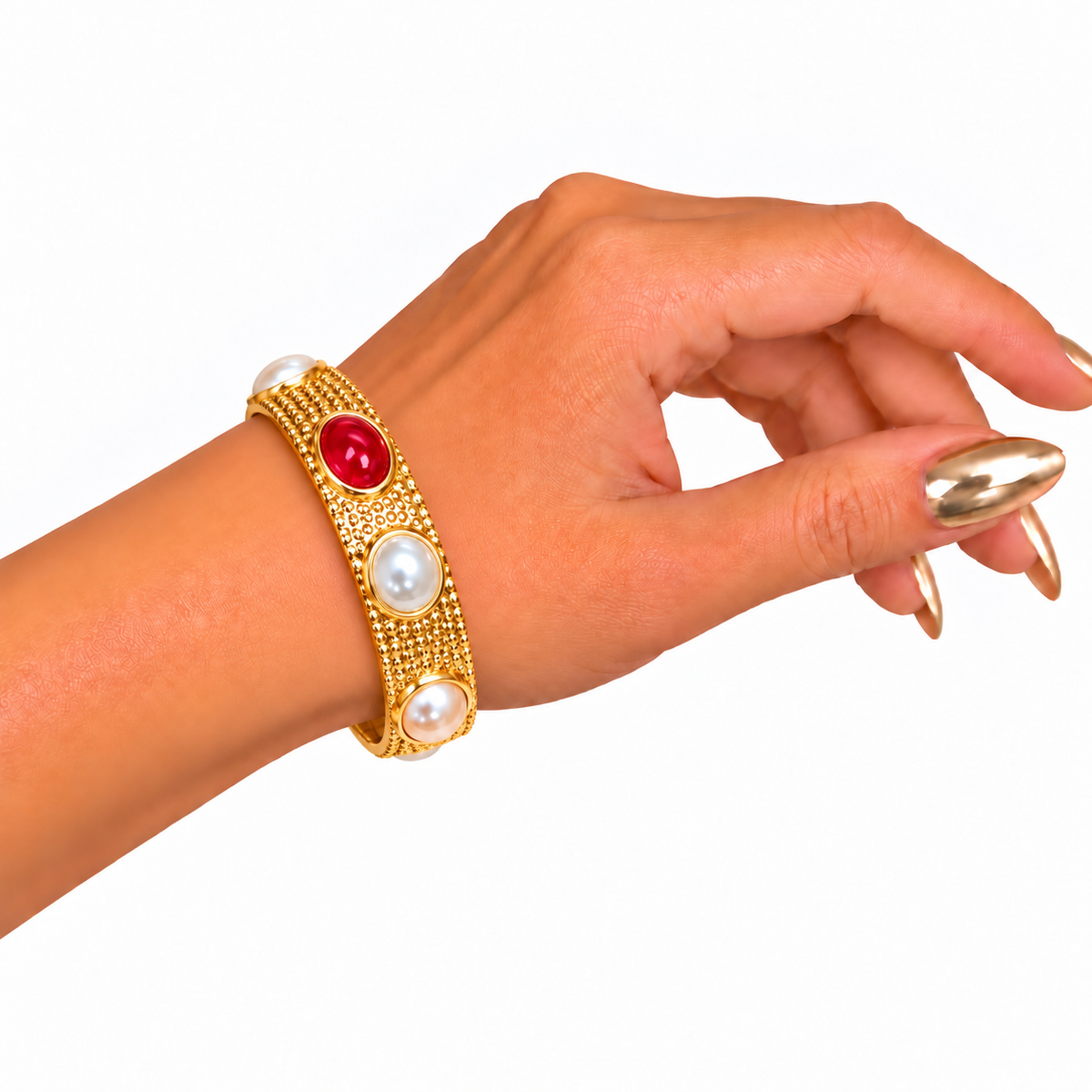 Pulsera Metalica con Gemas