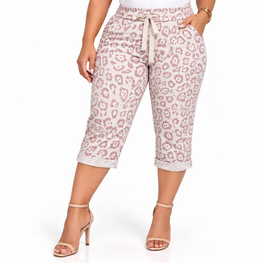 Pantalón Animal Print Rosa Suave