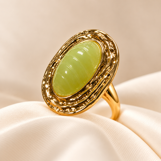 Anillo Piedra Ovalado Verde