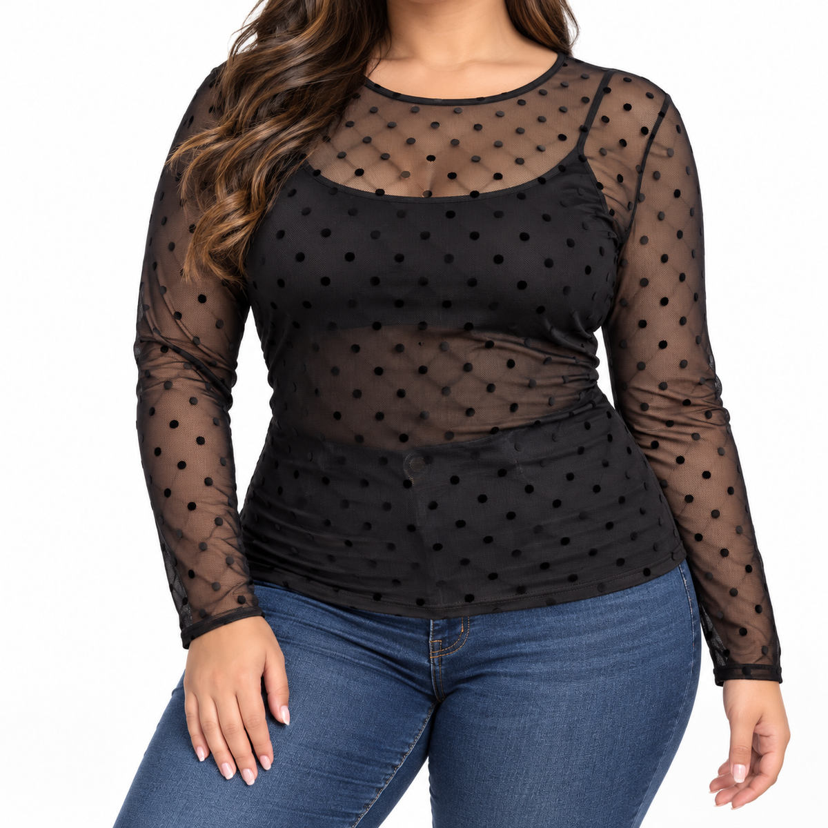 Blusa Lunares Transparente