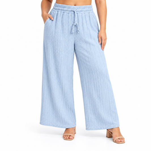 Pantalón Palazzo Paisley Azul