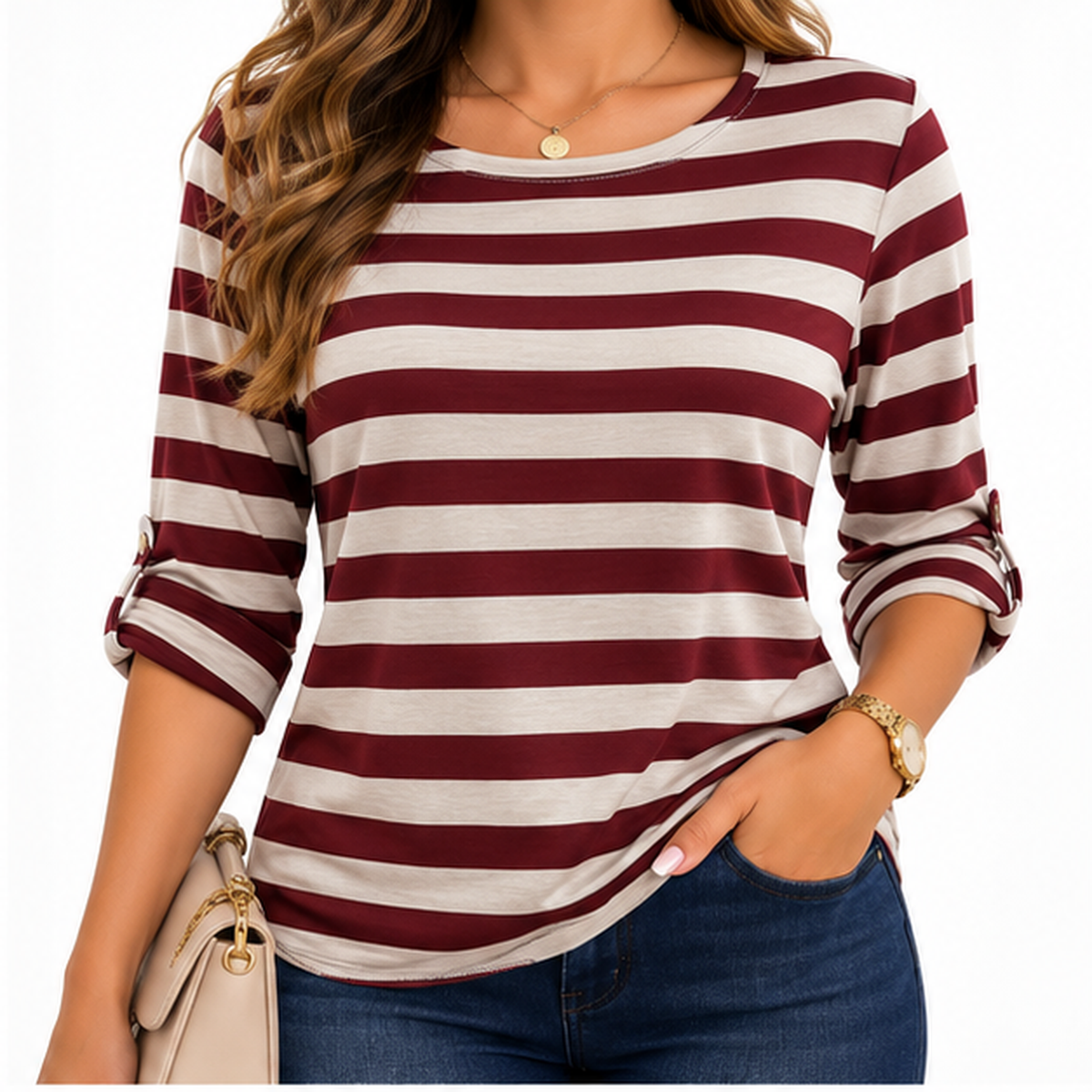 Sweater Italiano Vino y Crema