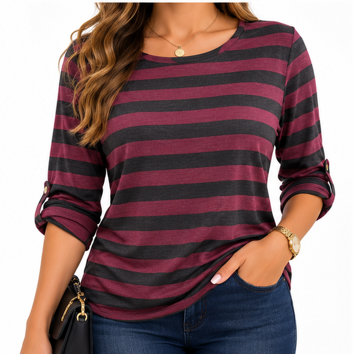 Sweater Italiano Vino y gris oscuro