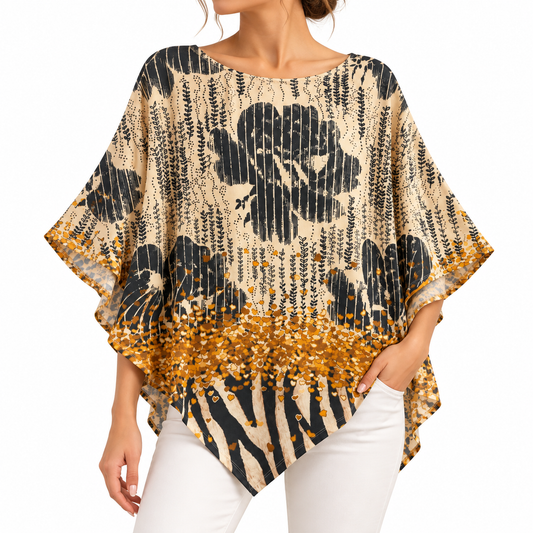 Poncho Crema Floral