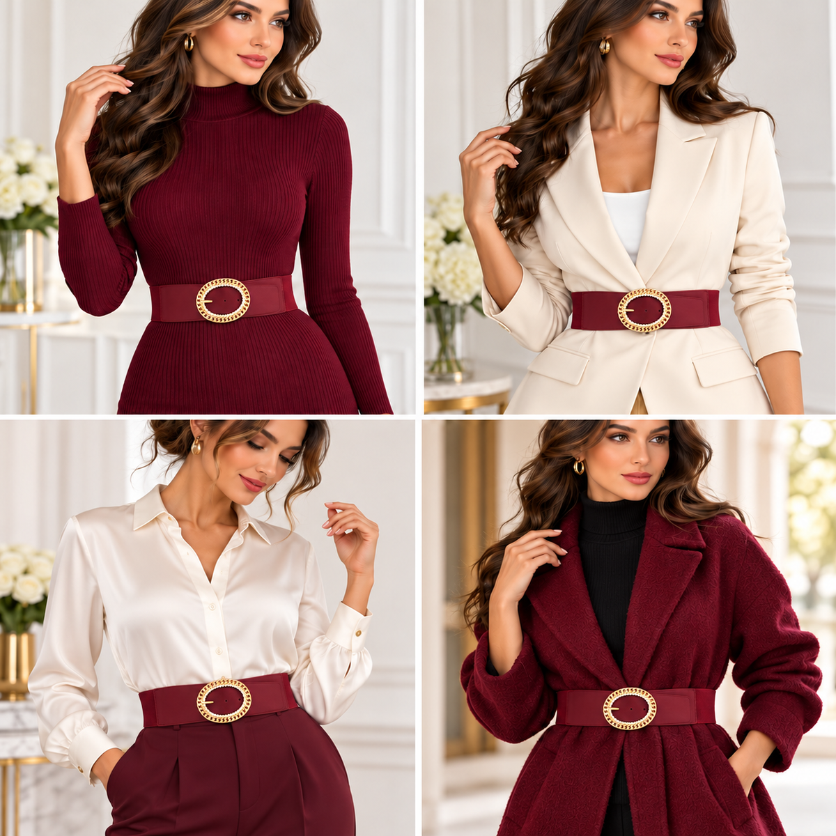 Cinturón Burgundy Glam