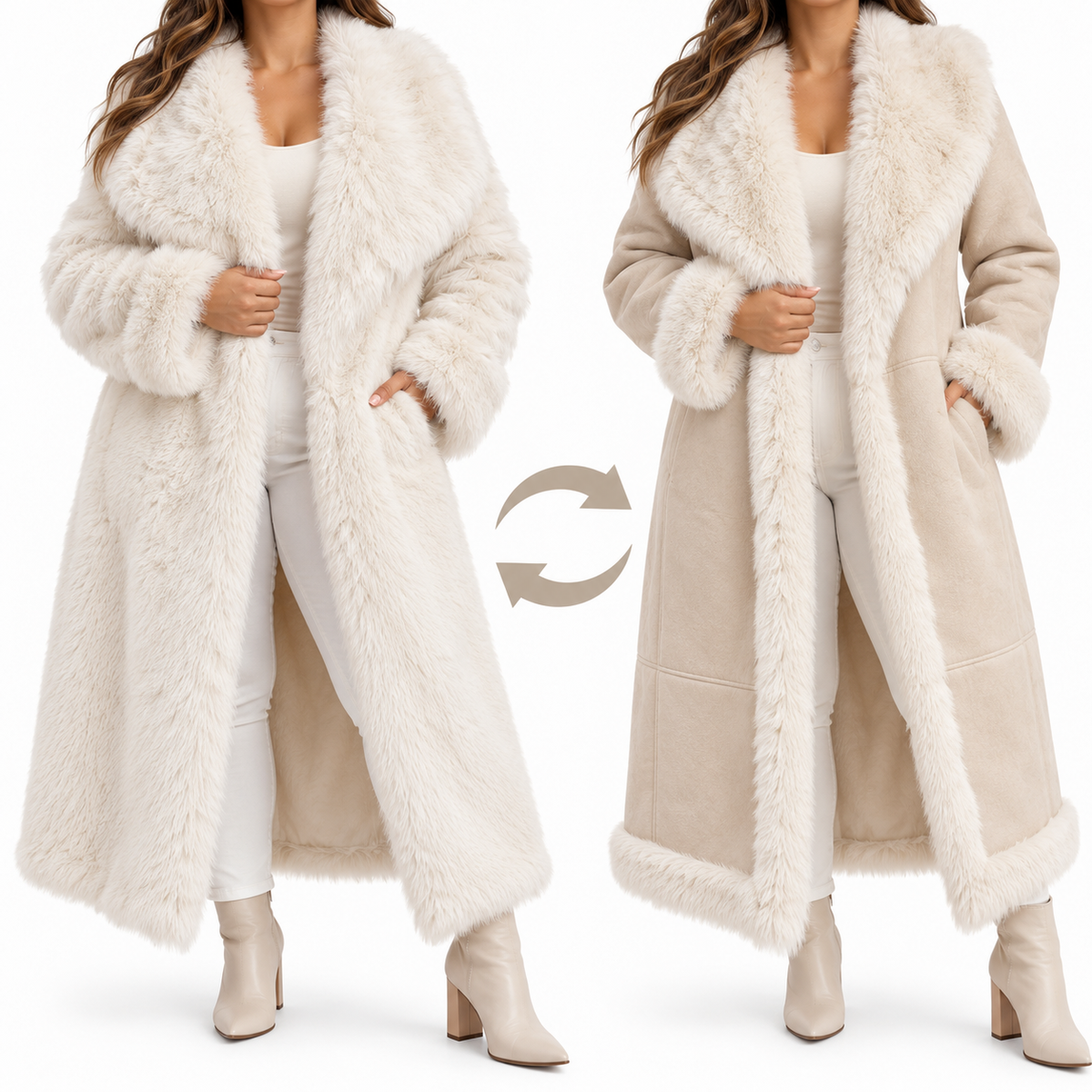 Abrigo Luxury Marfil Reversible